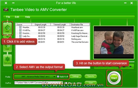 Tanbee Video to AMV Converter