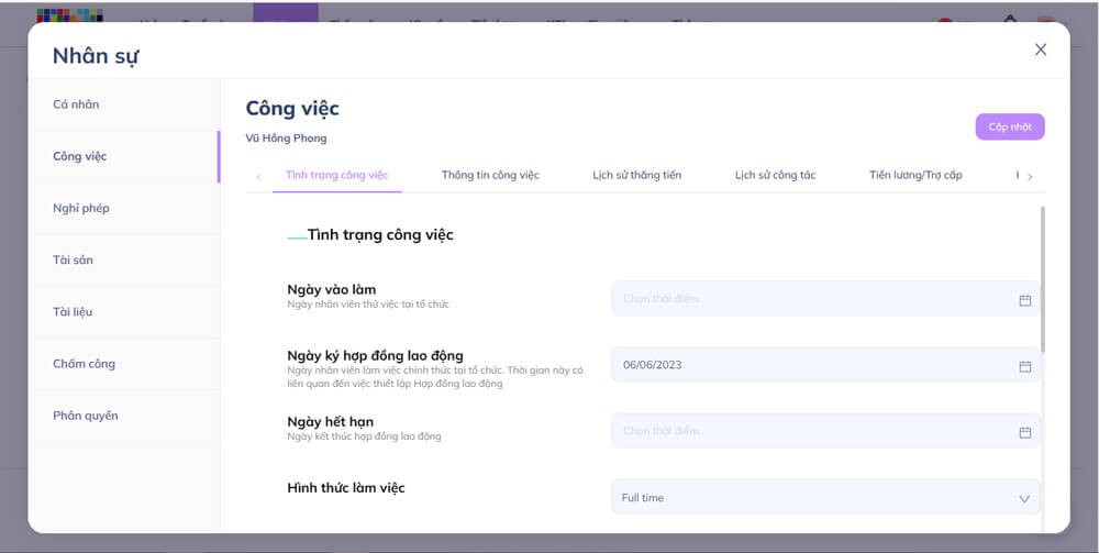 Quản lý công việc, nhân sự trên Tanca.io