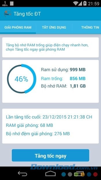 Ứng dụng tăng tốc điện thoại
