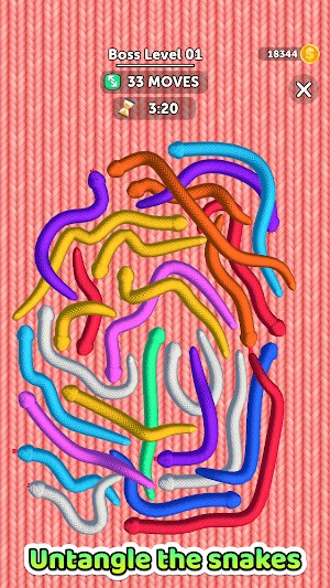 Tangled Snakes là trò chơi logic gỡ rối rắn thú vị