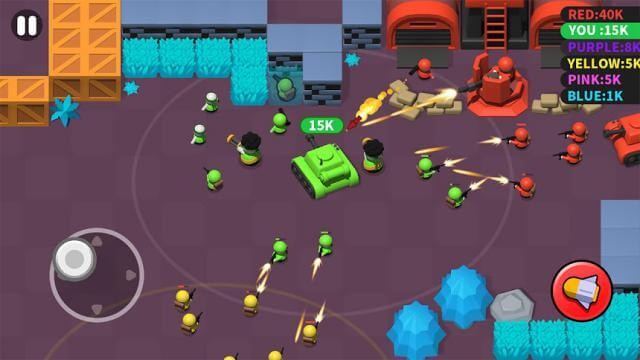 Điều khiển xe tăng cùng các chiến binh tấn công kẻ thù