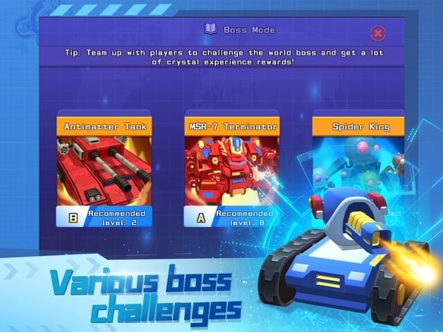 Rất nhiều loại xe tăng khác nhau để bạn điều khiển, tùy chỉnh