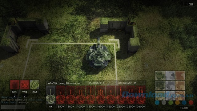 Mua các vật phẩm giá trị trong TankZone Battle Demo