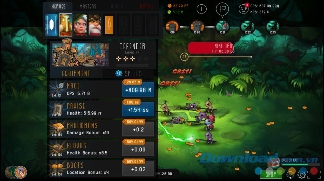 Khám phá các trang bị hữu ích trong game nhấp chuột miễn phí Tap Adventure: Time Travel cho máy tính và Mac