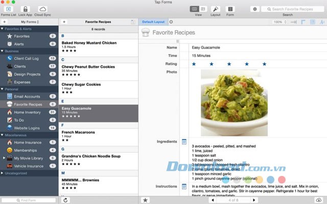 Tạo mẫu riêng với Tap Forms Organizer