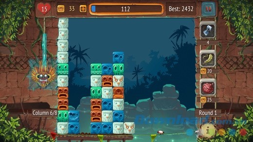 Thiết kế đồ họa Tap the Blocks cho iOS khá sặc sỡ và bắt mắt