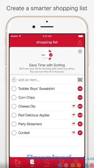 Tạo và quản lý shopping list