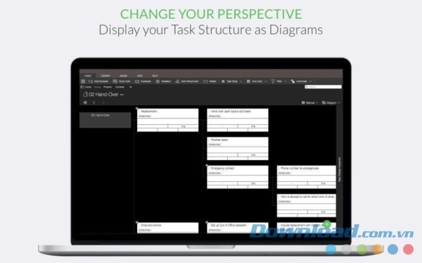 Giao diện Taskfabric cho Mac