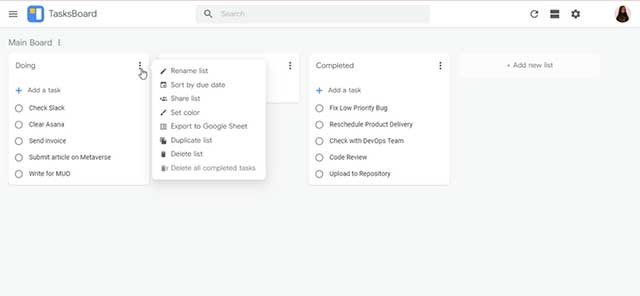 Bạn có thể đổi tên bảng, thay đổi nền hoặc chia sẻ bảng với các thành viên