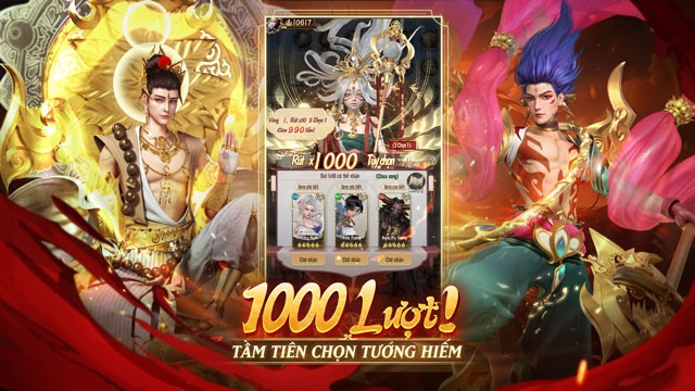 Phúc lợi hấp dẫn nhận ngay 1000 lượt chiêu mộ tướng hiếm