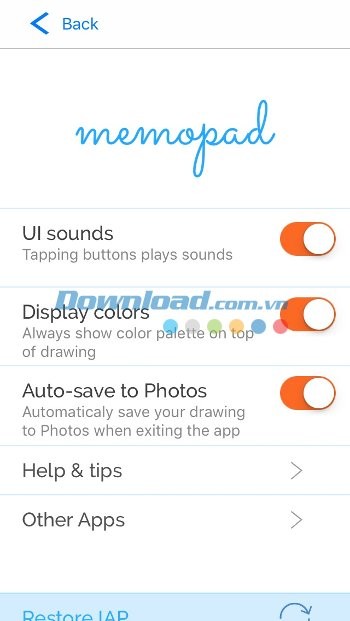 Thiết lập ứng dụng