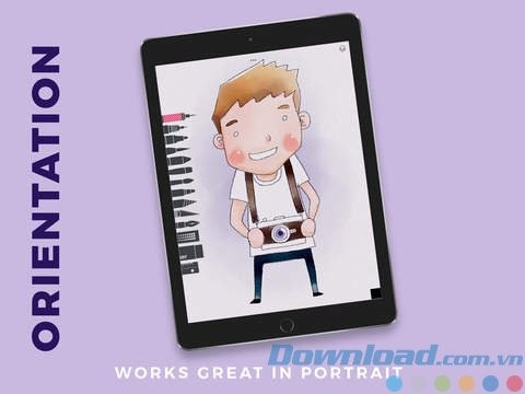 Vẽ tranh trên màn hình dọc hoặc ngang