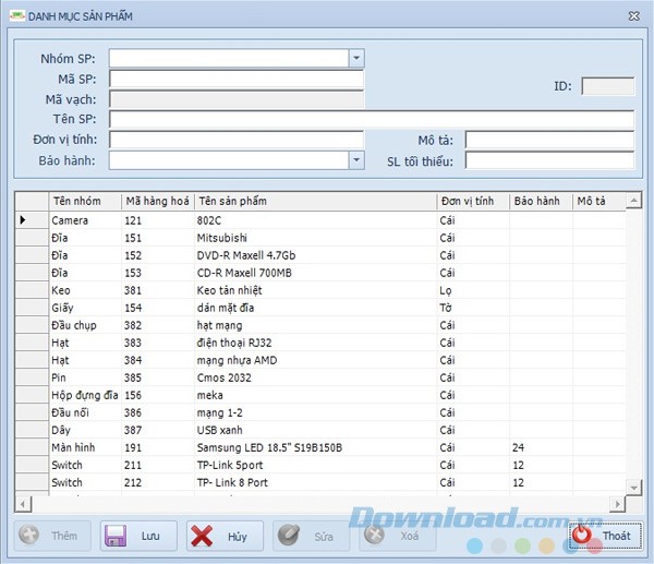 Danh mục sản phẩm