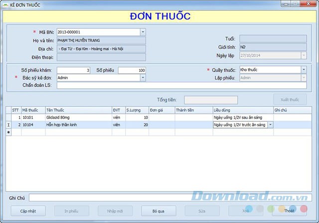 kê đơn thuốc
