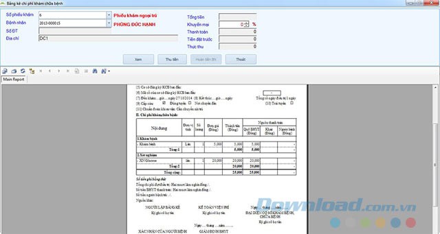 Bảng kê chi phí khám chữa bệnh