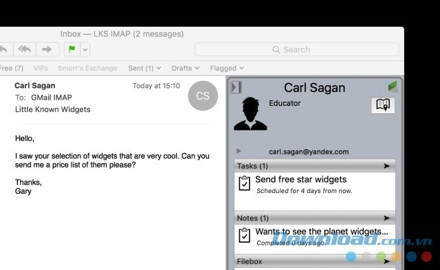 Xem chi tiết nhiệm vụ và ghi chú công việc với khách hàng trên cùng cửa sổ với Tealeaves cho Mac