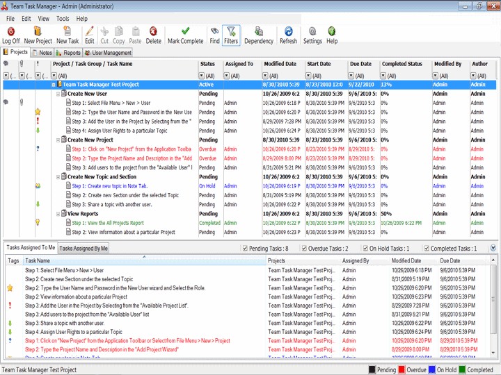 Giao diện Team Task Manager