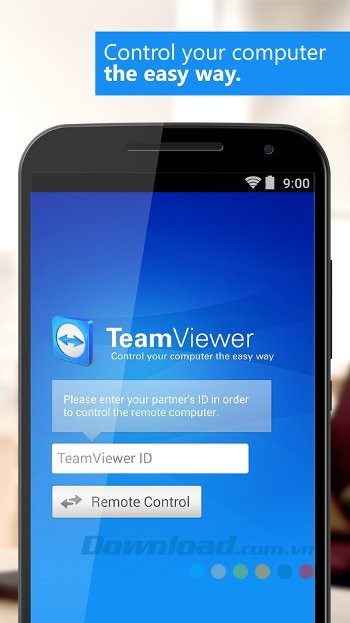 Giao diện ứng dụng TeamViewer for Remote Control