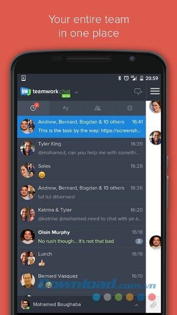 Kết nối thành viên dễ dàng hơn với Teamwork Chat