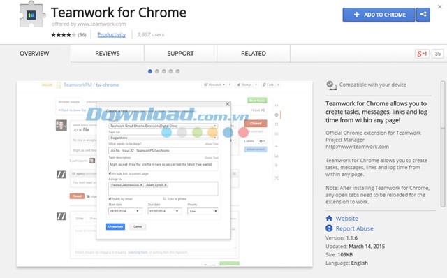 Teamwork cho Chrome