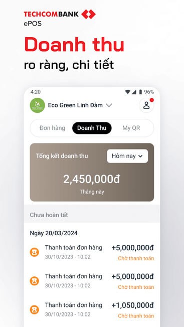 Doanh thu rõ ràng, chi tiết