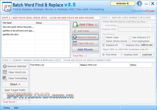 TechnoCom Batch Word Find & Replace