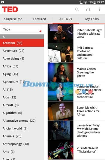 TED bao gồm rất nhiều chủ đề khác nhau