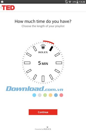 Lựa chọn thời gian để có thể nghe TED