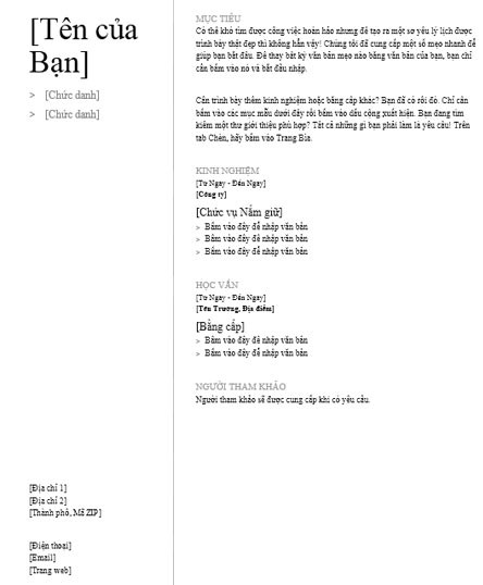 Hồ sơ cá nhân theo thứ tự thời gian (Thiết kế đơn giản)