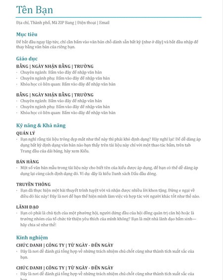 Sơ yếu lý lịch (màu)