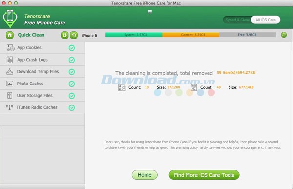 Tenorshare Free iPhone Care cho Mac