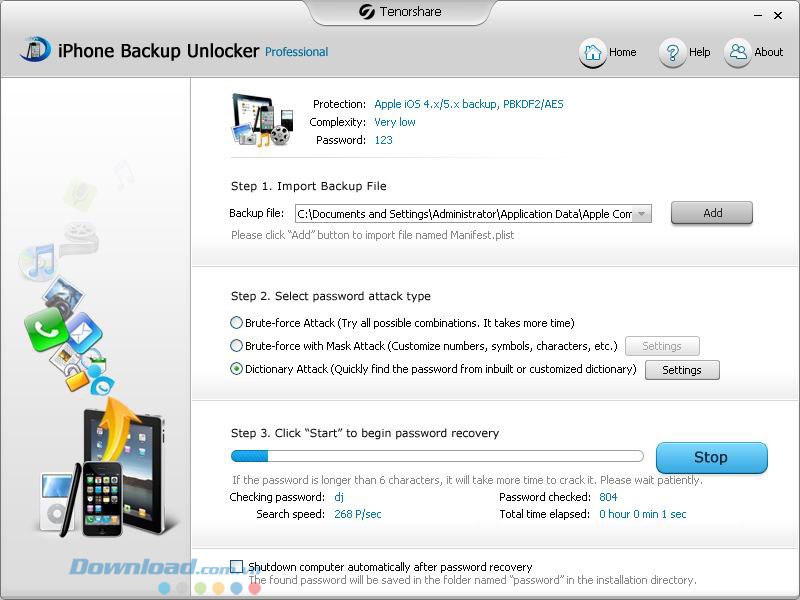 Quá trình tìm kiếm mật khẩu