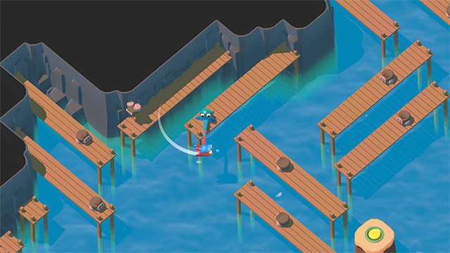 Điều khiển 2 con bạch tuộc kết nối với nhau bằng xúc tu để nhảy qua chướng ngại vật