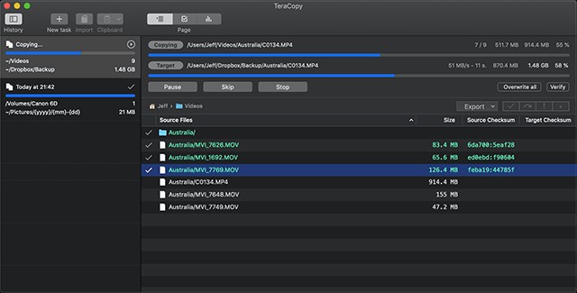 Tera Copy cho Mac cung cấp loạt tính năng để sao chép dữ liệu nhanh hơn, an toàn hơn