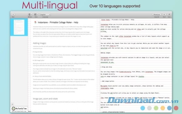 Tessa OCR cho Mac hỗ trợ hơn 10 ngôn ngữ khác nhau