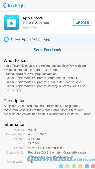 Cập nhật phiên bản mới