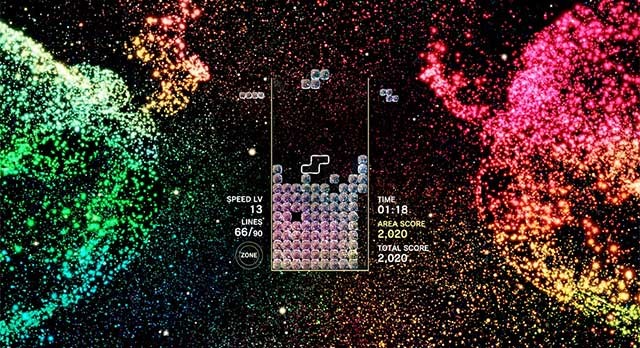 Hiệu ứng ánh sáng và màu sắc hoành tráng chưa từng thấy trong game Tetris