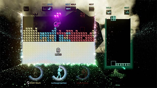 Tối đa 3 người có thể lập thành nhóm và cùng nhau chinh phục thách thức trong Tetris Effect: Connected