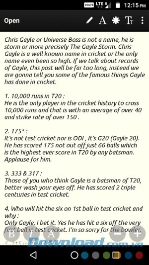 Giao diện Text Viewer cho Android