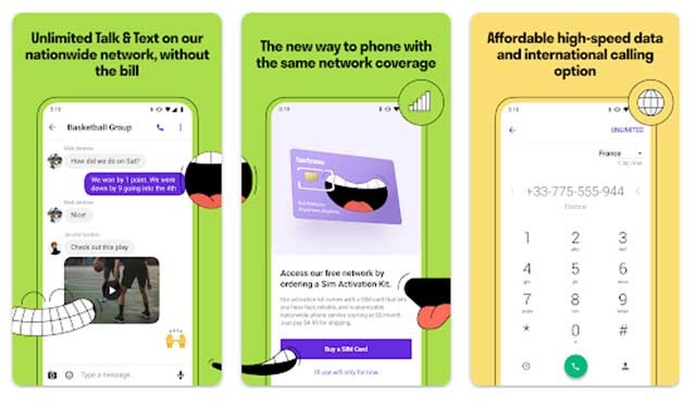 Text Now cung cấp nhiều gói sticker ngộ nghĩnh