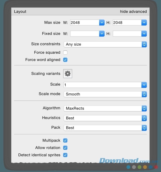 Phần mềm cung cấp tính năng tùy chỉnh Layout toàn diện