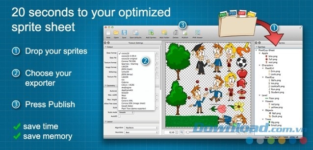 Tối ưu hóa chỉ trong 20 giây cùng TexturePacker