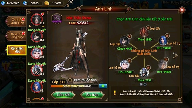 Các lớp nhân vật trong Thánh Chiến 3D