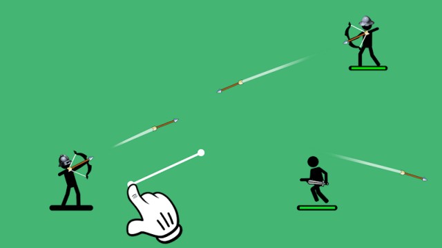 Tham gia các trận bắn cung tọa độ gay cấn, tiêu diệt kẻ thù stickman trong game The Archers 2