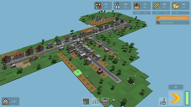 Chọn vị trí chiến lược để xây dựng các công trình và phân chia thành 4 khu vực chính