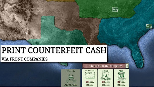 In tiền giả và lập công ty bình phong để che mắt lực lượng chức năng trong game The Counterfeit Bank Simulator