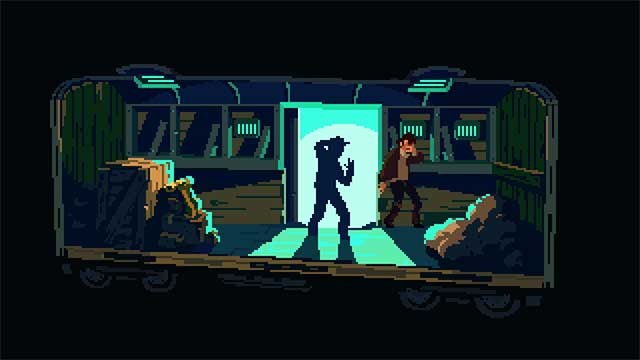 Nền đồ họa Pixel những năm 70 phong cách u ám và tăm tối