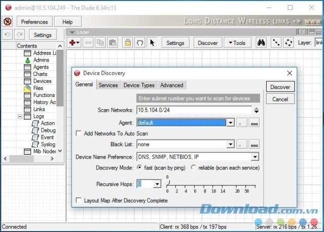 Quản lý thiết bị kết nối mạng với The Dude