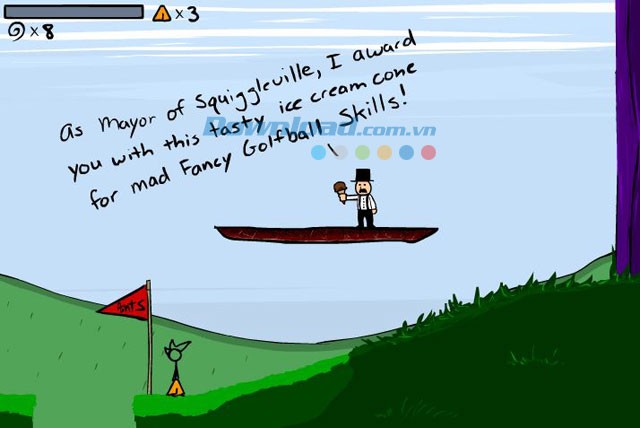 Nhân vật nhận kem trong phần giới thiệu game