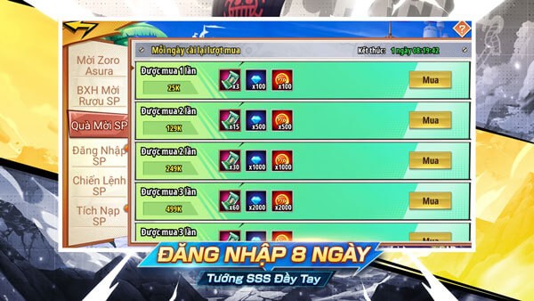 Đăng nhập 8 ngày - Tướng SSS đầy tay